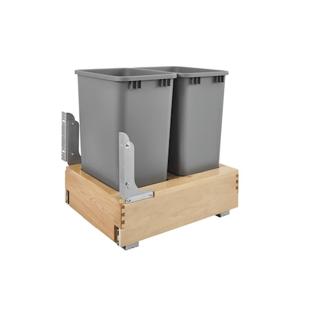 Rev-A-Shelf Wood Pull Out TrashWaste Container With SoftOpen Close